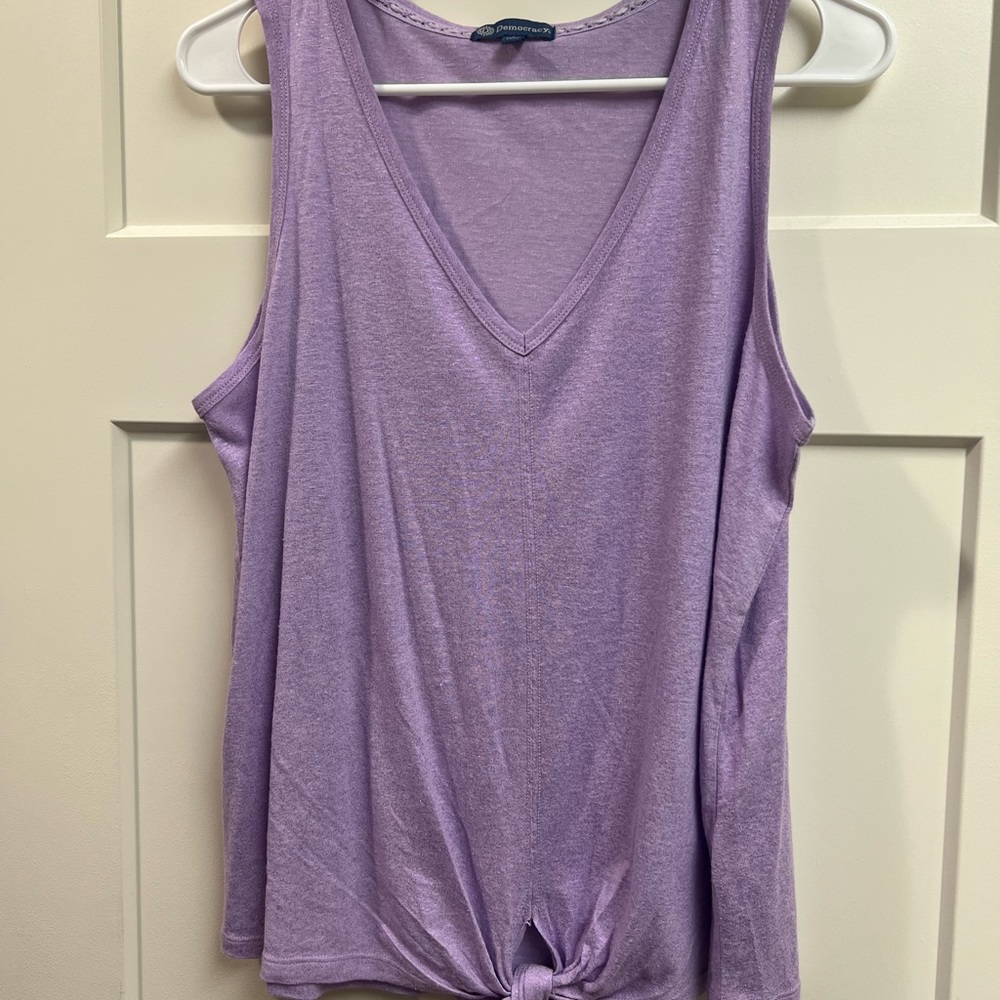NWOT Democracy iridescent knot tie sleeveless top tank T-shirt